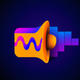 A minimalist speaker with sound waves  app icon - ai app icon generator - app icon aesthetic - app icons