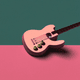 An app icon of an guitar with azure and blue grey and medium purple and rose scheme color