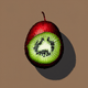A AI-generated app icon of a kiwi in marsala , charcoal color scheme