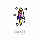 A stylized rocket ship taking off  app icon - ai app icon generator - app icon aesthetic - app icons