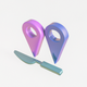 A minimalist map pin with a fork and knife app icon - ai app icon generator - app icon aesthetic - app icons