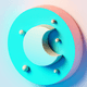 A AI-generated app icon of the moon in periwinkle , sage , turquoise , tiffany blue color scheme