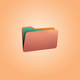 A AI-generated app icon of a folder in apricot color and mahogany color and aqua color and burnt sienna color color scheme