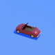 A AI-generated app icon of a convertible car in serenity , red , blue , sky blue color scheme