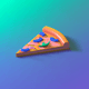 A AI-generated app icon of a slice of pizza in pastel yellow , evergreen , grey , lily color scheme