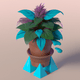 A AI-generated app icon of potted Agastache in blue green , chestnut , dark purple , pink color scheme