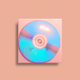 A AI-generated app icon of a compact disc in mint blue , cinnamon , cornflower , rose color scheme