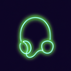 A minimalist headphones with cord  app icon - ai app icon generator - app icon aesthetic - app icons