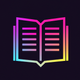 A minimalist open book with pages  app icon - ai app icon generator - app icon aesthetic - app icons