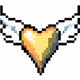 A AI-generated app icon of a love heart icon with wings  in physical color color scheme