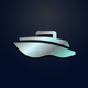 A sleek, silver yacht on blue water  app icon - ai app icon generator - app icon aesthetic - app icons