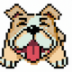 A goofy, tongue-lolling bulldog  app icon - ai app icon generator - app icon aesthetic - app icons