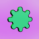 A AI-generated app icon of a cog 8 tooth  in emerald green , lilac , rose red , raspberry color scheme