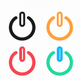A minimalist power button with on and off states  app icon - ai app icon generator - app icon aesthetic - app icons