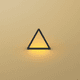 A AI-generated app icon of a trapezoid shape in light yellow , medium slate blue , pastel green , nude color scheme