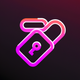 A stylized lock and chain  app icon - ai app icon generator - app icon aesthetic - app icons