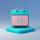 A AI-generated app icon of table calendar in clear , light sky blue , gunmetal grey , rose quartz color scheme