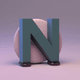 A AI-generated app icon of a letter N in mulberry , misty rose , olive drab , cornflower color scheme