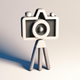 A stylized camera on a tripod  app icon - ai app icon generator - app icon aesthetic - app icons