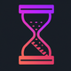 A stylized hourglass with sand falling  app icon - ai app icon generator - app icon aesthetic - app icons