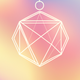 A AI-generated app icon of a talisman in salmon pink color and beige color and hot pink color and laser lemon color color scheme