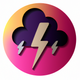 A stylized thundercloud with lightning  app icon - ai app icon generator - app icon aesthetic - app icons