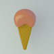 A AI-generated app icon of a delicious ice cream cone  in pink and brown color scheme