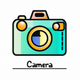 A cute, cartoon-style camera app icon - ai app icon generator - app icon aesthetic - app icons