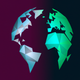 A stylized planet Earth with continents  app icon - ai app icon generator - app icon aesthetic - app icons