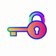 A stylized lock and key  app icon - ai app icon generator - app icon aesthetic - app icons