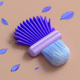 A AI-generated app icon of a Fan Brush in lavender , royal blue , tan , beige color scheme