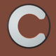 A AI-generated app icon of a letter C in off white , saddle brown , burgundy , honeysuckle color scheme