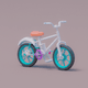 A AI-generated app icon of a bike in indigo , navajo white , cool grey , very peri color scheme