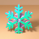A AI-generated app icon of a Snowflake in seafoam green , pale violet red , emerald green , medium turquoise color scheme