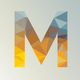 A sharp, angular letter M  app icon - ai app icon generator - app icon aesthetic - app icons