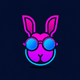 A AI-generated app icon of a rabbit in clear , rose , lilac , mint cream color scheme