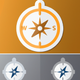 A stylized compass with north-south pointing needle  app icon - ai app icon generator - app icon aesthetic - app icons