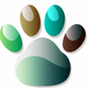 A stylized paw print app icon - ai app icon generator - app icon aesthetic - app icons