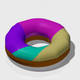 A AI-generated app icon of a rainbow donut in physical color color scheme