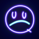 A sullen, sulking smiley face  app icon - ai app icon generator - app icon aesthetic - app icons