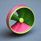 A AI-generated app icon of a fan propeller in nude , watermelon , raspberry color scheme