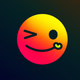A coquettish and flirtatious smiley face  app icon - ai app icon generator - app icon aesthetic - app icons