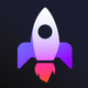 A stylized rocket  app icon - ai app icon generator - app icon aesthetic - app icons