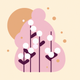 A lush and full hedgerow of flowering shrubs  app icon - ai app icon generator - app icon aesthetic - app icons