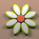 A vibrant and playful daisy with white petals and yellow center  app icon - ai app icon generator - app icon aesthetic - app icons