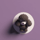 A AI-generated app icon of a Poodle dog in ebony , dark orchid , cinnamon , navajo white color scheme