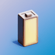 A AI-generated app icon of a battery in bisque , light sky blue , serenity , golden yellow color scheme