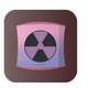 A AI-generated app icon of a cosmic microwave background radiation in pastel brown color and light purple color and pinkish red color and dark gray color color scheme