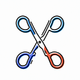 A minimalist pair of scissors  app icon - ai app icon generator - app icon aesthetic - app icons