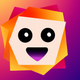 A surprised smiley face with wide-open eyes  app icon - ai app icon generator - app icon aesthetic - app icons